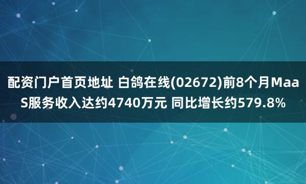 配资门户首页地址 白鸽在线(02672)前8个月MaaS服务收入达约4740万元 同比增长约579.8%